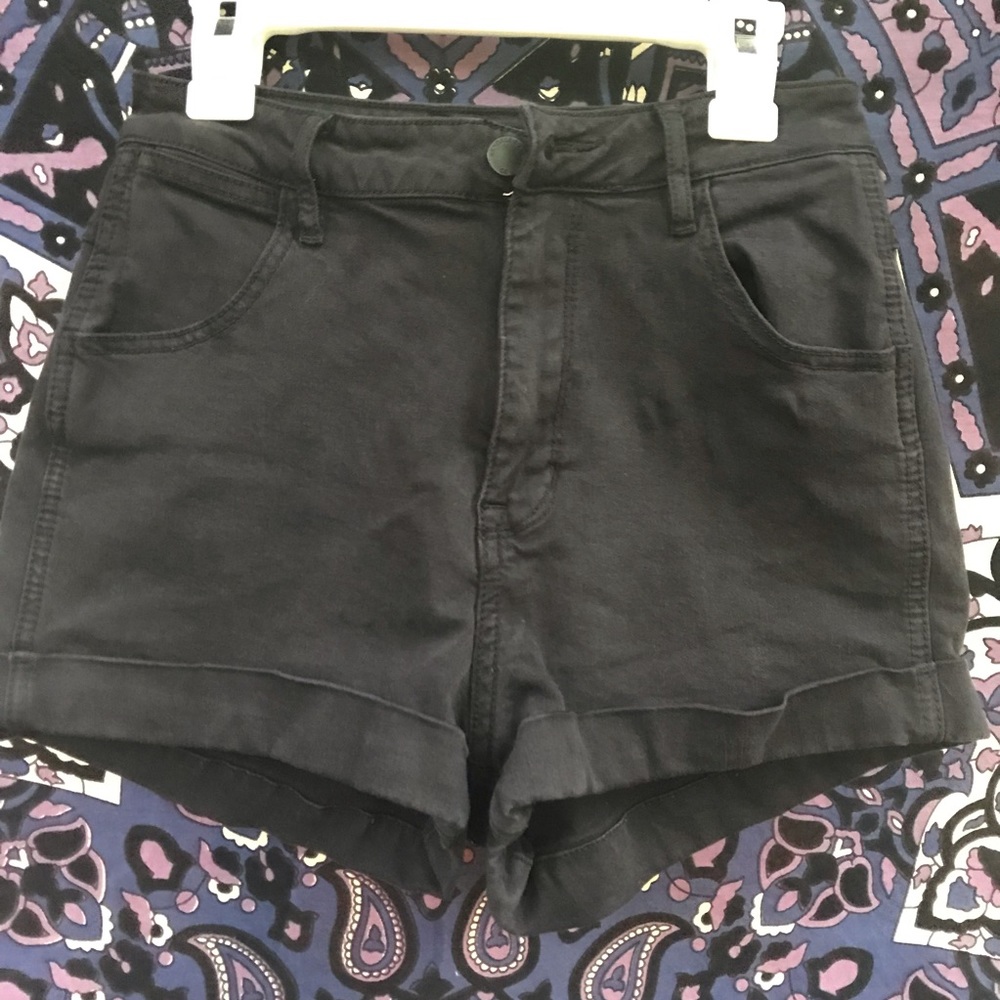 Kendall & Kylie High Waisted Black Denim Shorts